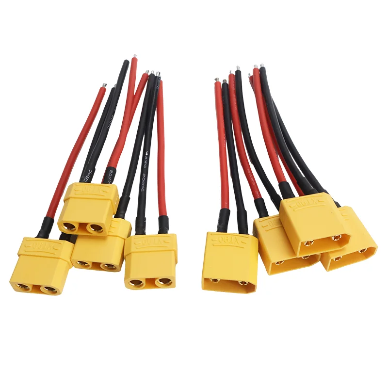 4Pcs XT90 Female / Male Plug Battery Parallel Connector with Silicone Flexible Wire 14AWG 100MM for RC Lipo Battery Motor Expand
