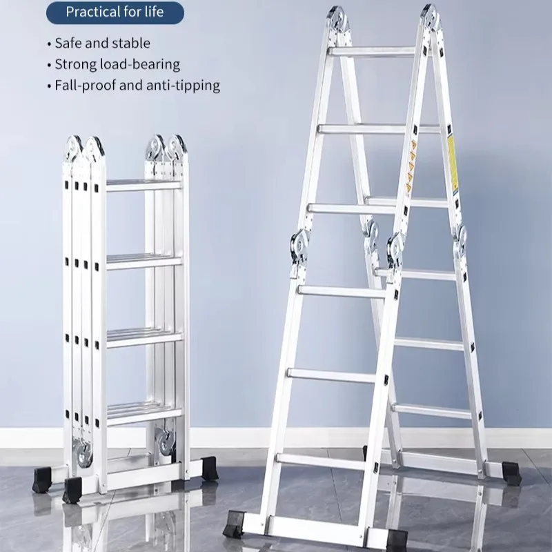 Multifunctional Folding Household Telescopic Engineering Elevator Herringbone Portable Thickening Attic Climbing Ladder