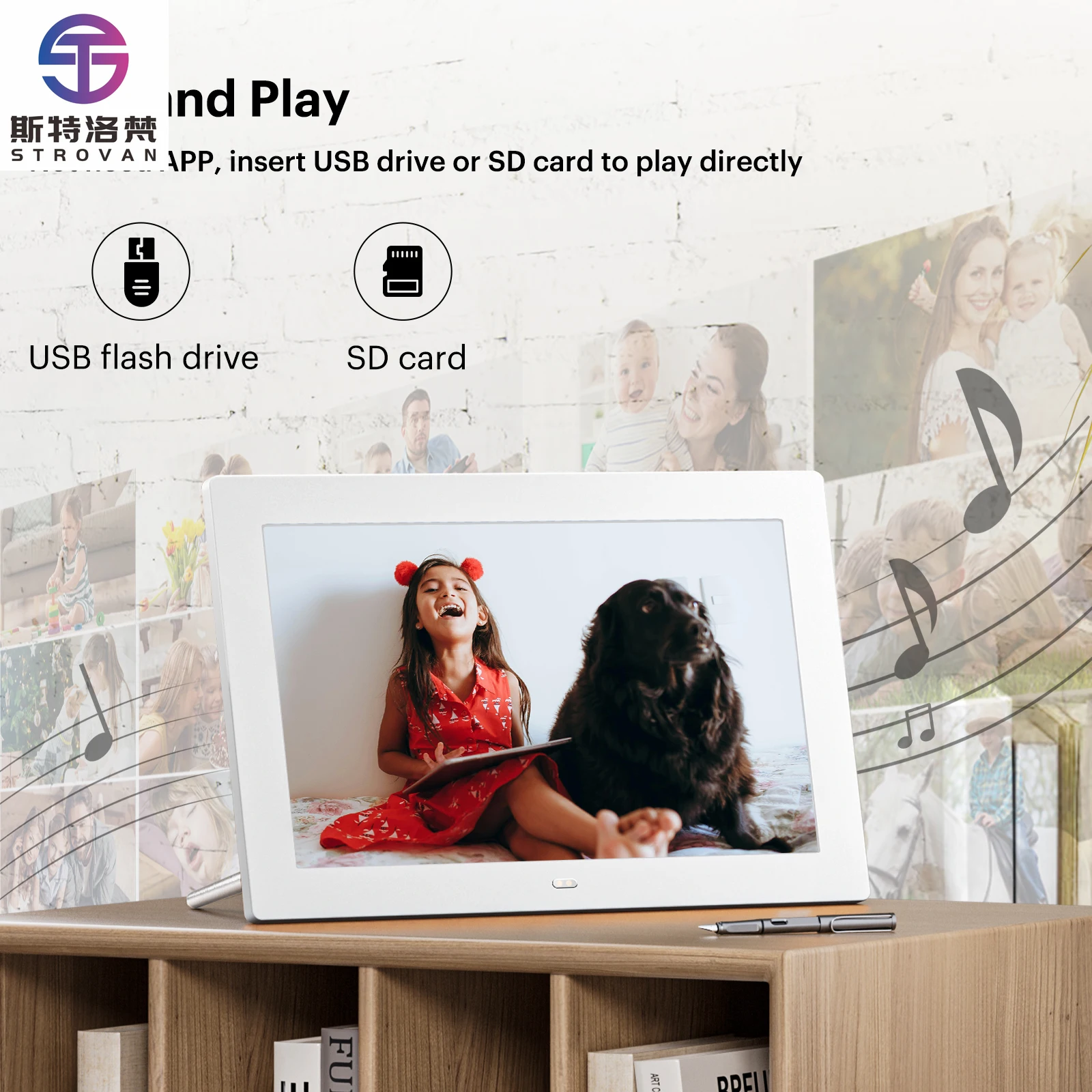 10 Inch Plastic Video Player Devices Electronic Picture Album  Touch Screen Digital Photo Frame