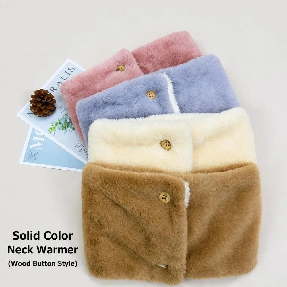 New Double-Layer Faux Fur Scarves Soft hickening Circle Scarf Solid Color Warm Winter Neckerchief Women