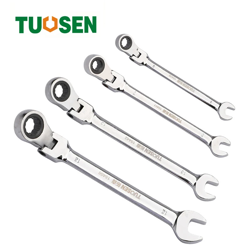 

6-24mm Open Wrench Plum Blossom Ratchet Wrench Double-Headed Quick-shaking Dual-use 180° Adjustable head Mirror Torque Spanner