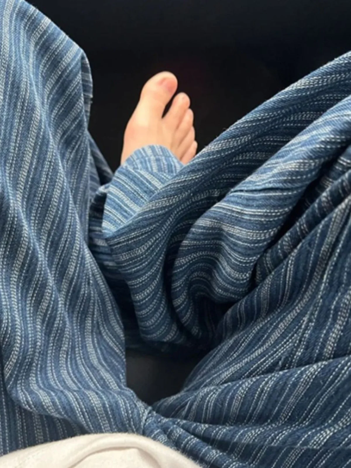 

plus Size Men's Casual Pants Striped Wide Leg Straight Cut Thin Summer Loose Versatile Slimming Trousers Youth Active Style