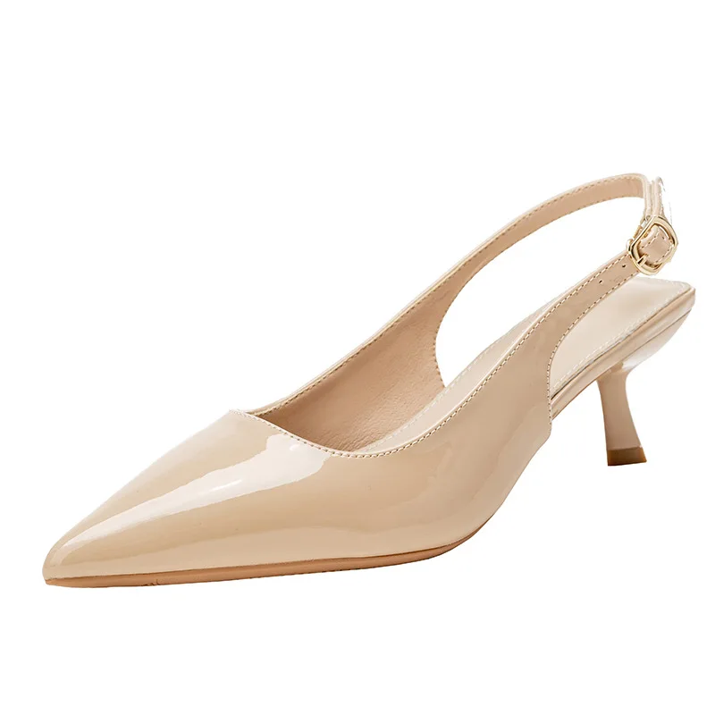 

Летние популярные пикантные элегантные босоножки на низком каблуке с острым носком, женские модные сандалии из лакированной кожи, вечерние женские сандалии для стриптиза