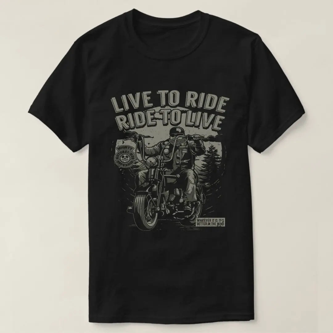 Live To Ride, Ride To Live. Vintage Chopper Motorcycle Rider T-Shirt 100% Cotton O-Neck Short Sleeve Summer Casual Mens T-shirt
