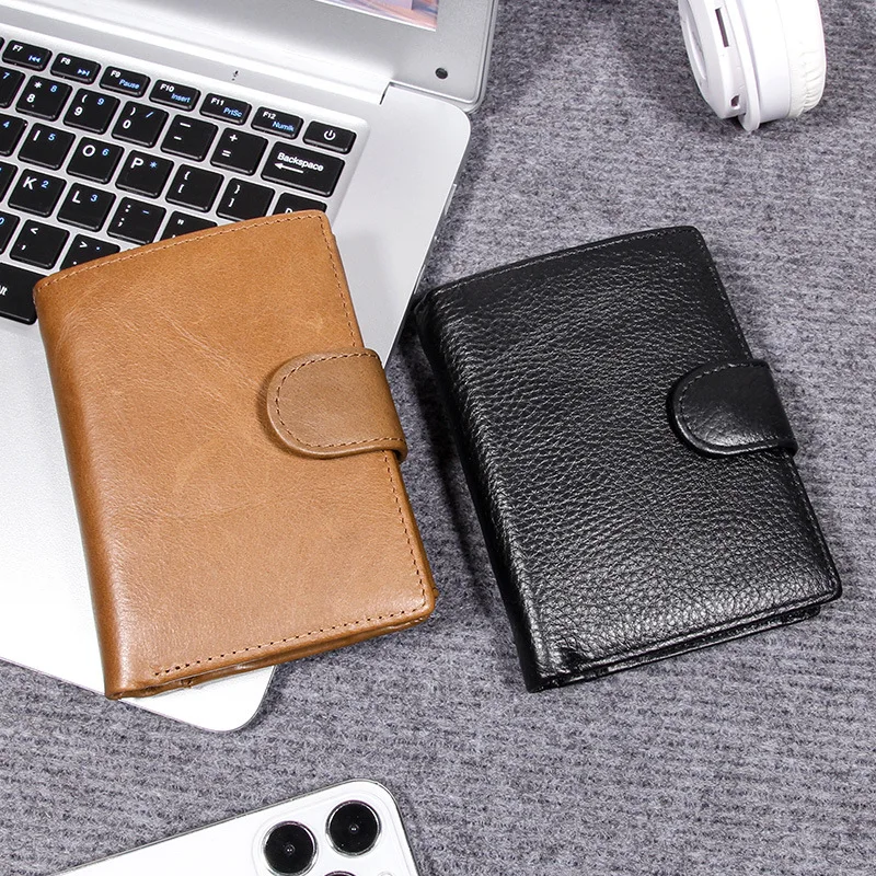 Men's Genuine Leather Trifold Wallet RFID Blocking Soft Portable Coin Pocket Card Holder Daily
