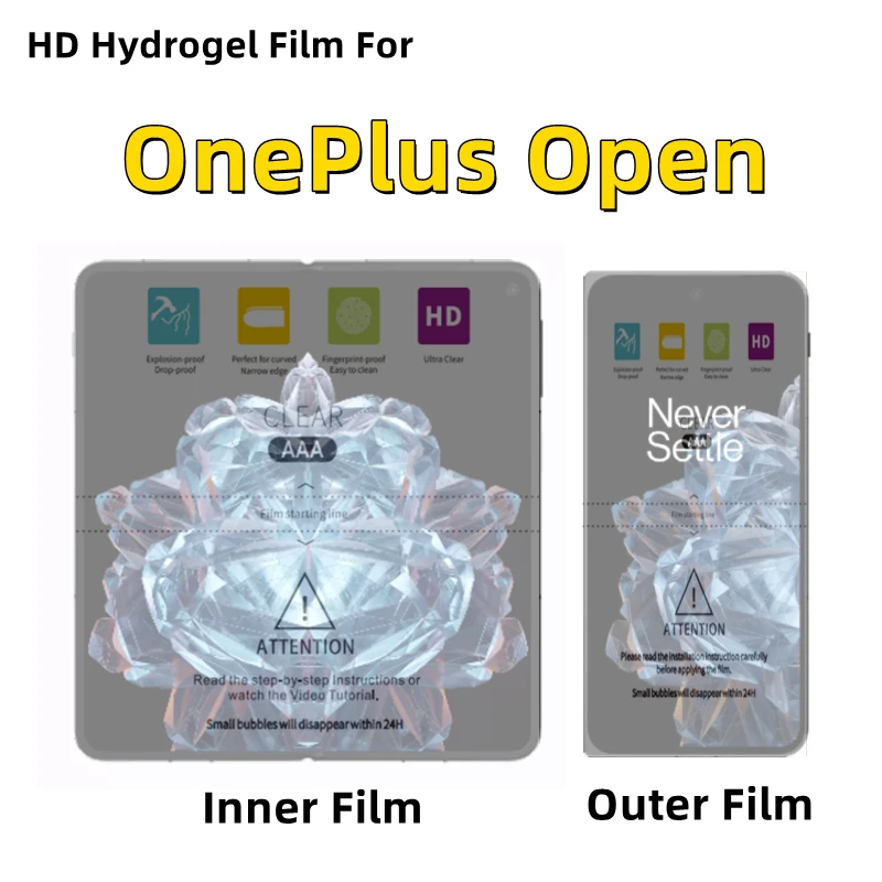 

Inner + Outer HD Hydrogel Film For OnePlus Open Protective Film Folding Mobile Phone OnePlus Open Clear Screen Protector