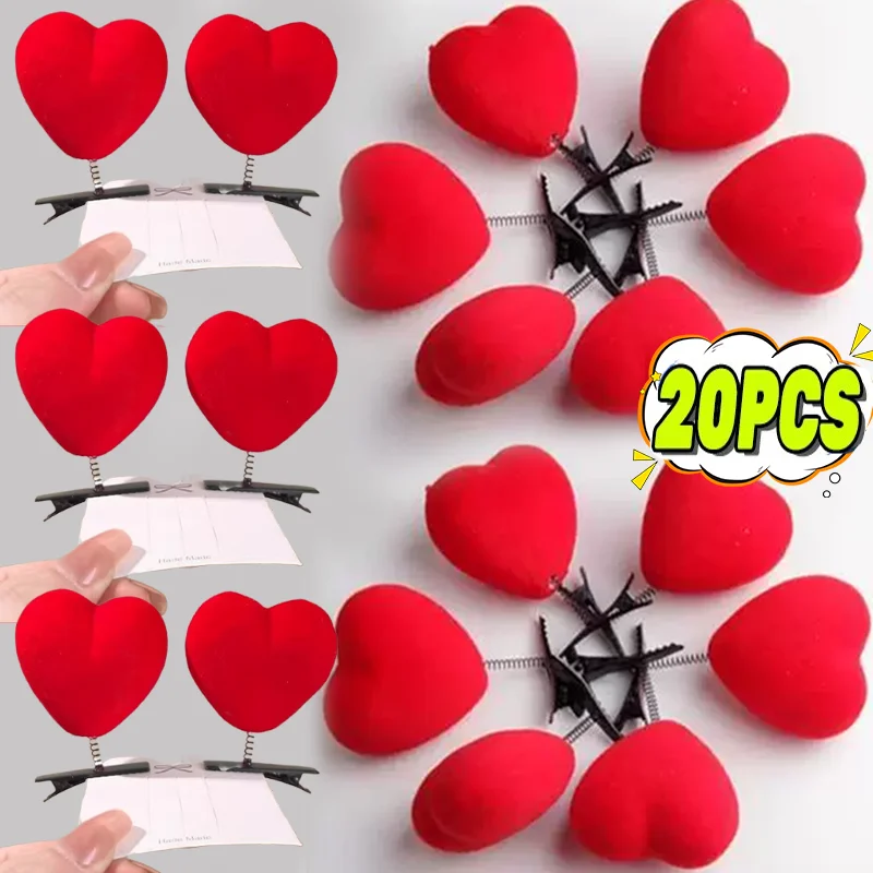 

Cartoon Weddings Hair Clip 3D Heart Shaped Hair Clips Plush Hairpin Couple Duckbill Clip Accessories Party Valentine's Day Gift