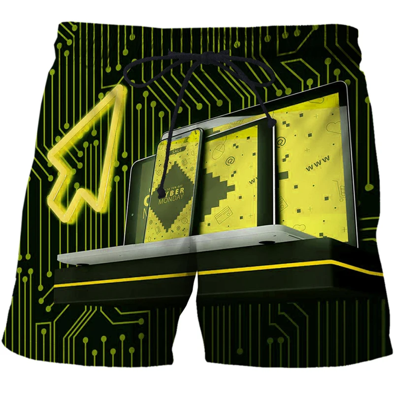 Pantaloncini da Surf estivi pantaloncini da uomo stampati in 3D traspiranti costume da bagno pantaloncini modello tecnologia AI Surf pantaloni da spiaggia ad asciugatura rapida