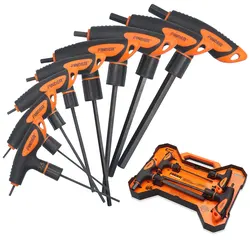 T Handle Allen Wrench Set Metric, Thandle Tee Handle Allen Hex Key Set, 2 2.5 3 4 5 6 8 10mm,8 Pcs HeavyDuty Excellent Set