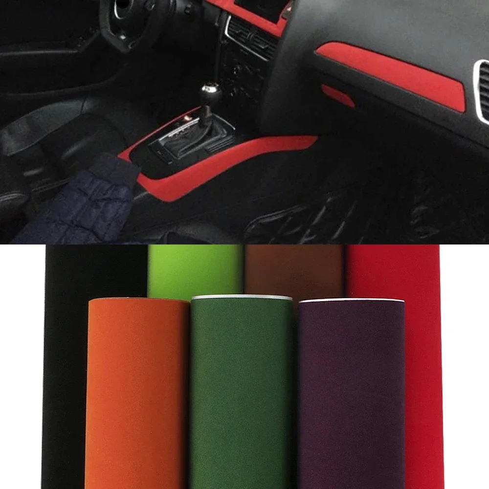 50*200/600cm Suede Velvet Vinyl Film Car Wrapping Sheet Stickers For Vehicle Console Computer Skin Decal Auto External Accessory