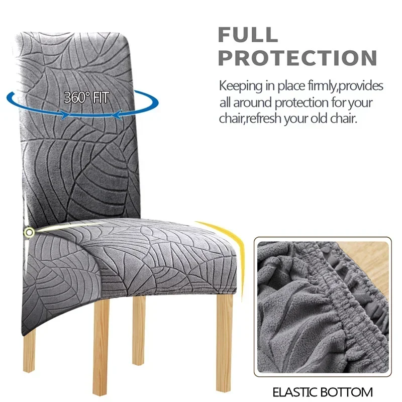 1PC Jacquard Chair Cover Stretch XL Size Long Back Chair Covers Seat Covers For Wedding Dining Room Home Kitchen Chairs