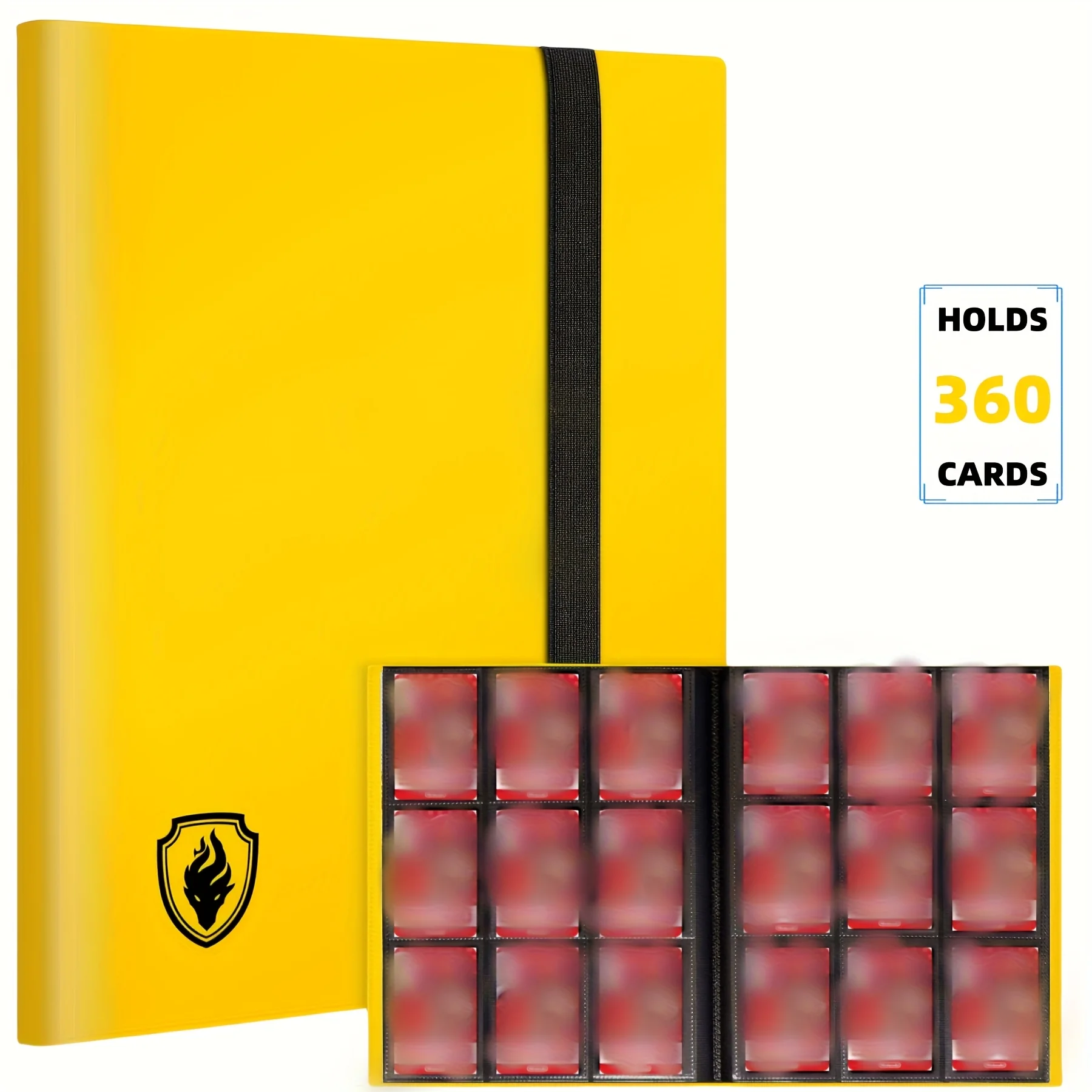 9-vakjes trading card binder voor 360 kaarten, stijlvolle zijdelingse kaartenalbum, stevige kaartenverzamelfolder voor TCG
