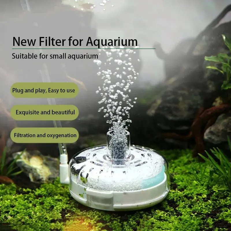 Round Aquarium Fish Tank Filter Transparent Biochemical Sponge Filter Aquarium Water biological Filter Submersible Water Pump