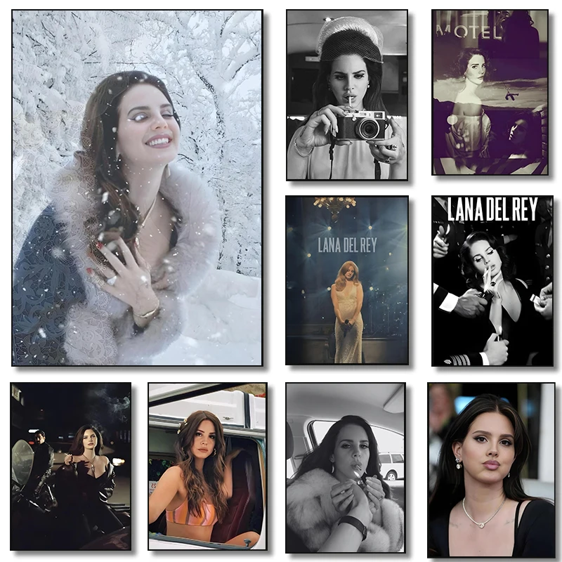 American Popular Music Singer L-Lana Del Rey Posters Album Cover Modern Prints Canvas Wall Art Pictures Home Living Room Decor