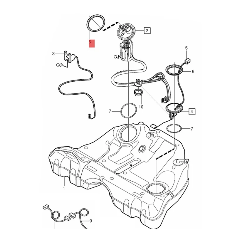 Dado di fissaggio dell'anello di bloccaggio del serbatoio del carburante per auto 8649739 per Volvo S60 S80 V70 XC90 XC70 2001-2016 parti dell'anello della vite di fissaggio della pompa dell'olio del Gas