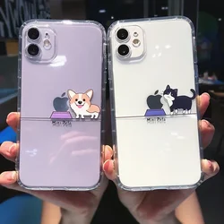 Funny Cartoon Animal Dog Cat Pig Phone Case For iPhone 15 16 12 11 14 13 Pro MAX 13Mini 7 8 14 Plus Clear Soft Shockproof Covers