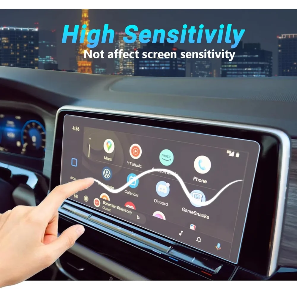 12 بوصة واقي للشاشة ل Volkswagen Atlas 2024 2025 نظام تحديد المواقع والملاحة الزجاج المقسى طبقة رقيقة واقية المضادة للخدش الملحقات
