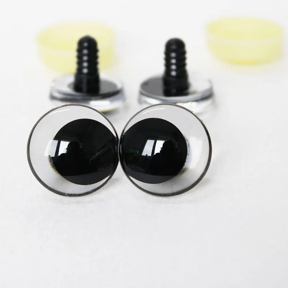 Masckaszem Neu 25mm Herzförmige Klare Schwarze Pupillen 3D Komische Runde Glitzer-Spielzeugaugen mit Hartem Unterlegscheiben für Plüschliebhaber-Puppenzubehör – Detail 25