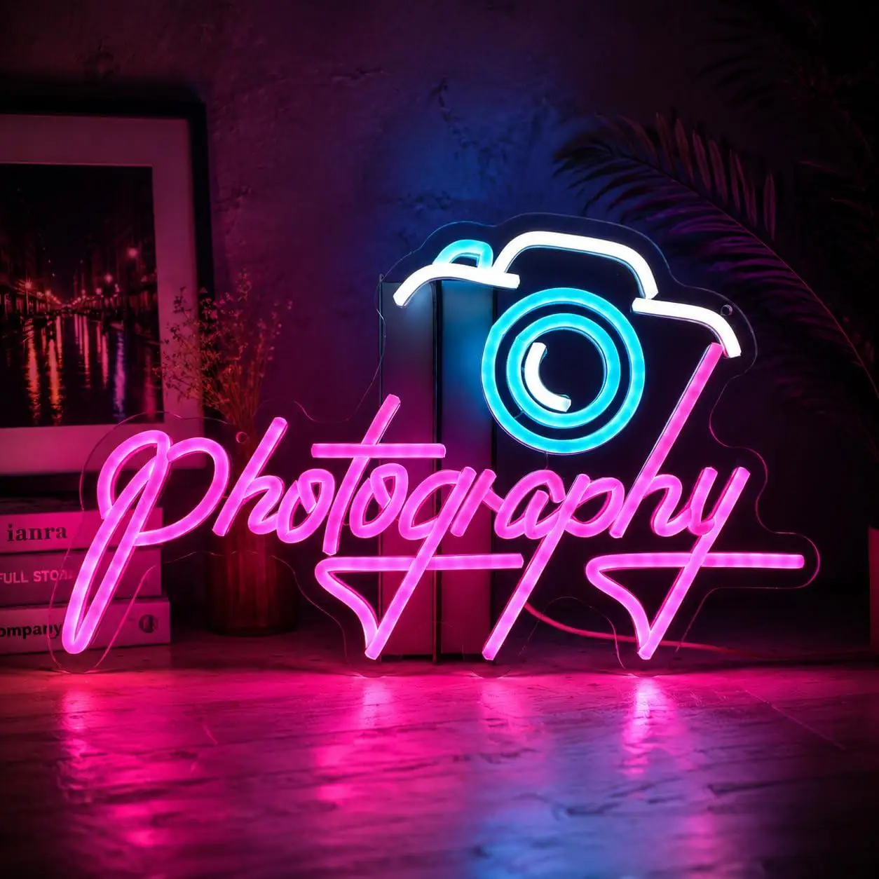 Photography Camera Neon Sign USB Dimmable LED Neon Light for Photo Studio Bedroom Photobooth Business Wall Decor Storefront Sign