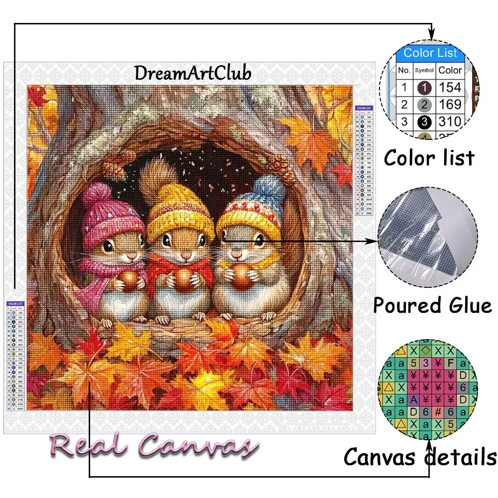 الماس طقم الطلاء السنجاب جديد وصول الماس الفسيفساء 5D DIY عبر الابره مجموعات الماس الفن ديكور المنزل #2