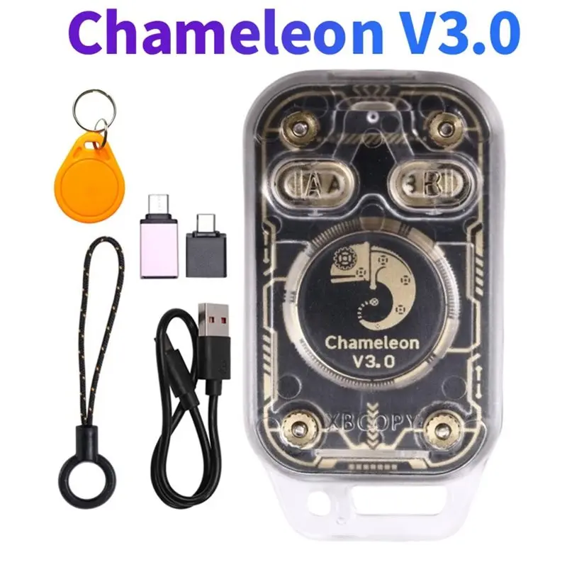 B27B Chameleon V3.0 RFID Smart Chip Reader Tag Copier 125K/13.56M Smart Card Emulator ID IC Reader Writer+ 1XUID Keychain Co
