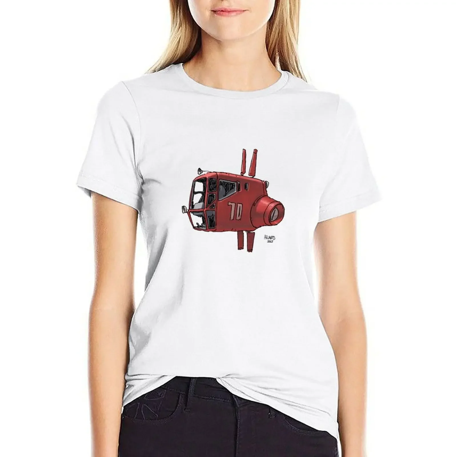 

Red flying machine T-shirt summer clothes Blouse tops Women