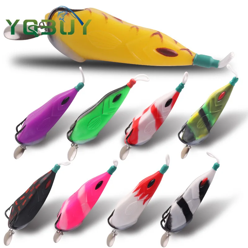 Fishing Soft Frog Lure 8cm/15g Soft Bait Lure with Blood Trough Hook