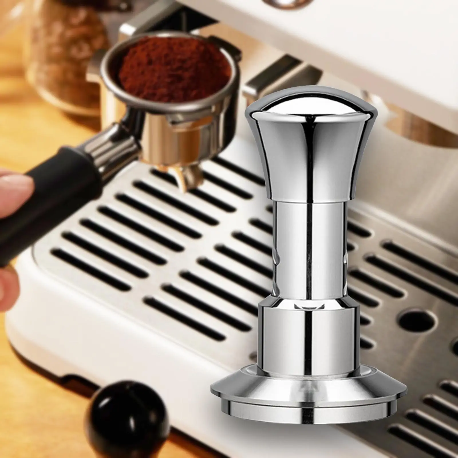 

58mm Espresso Tamper Constant 30lb Stainless Steel Coffee Lover Gifts Professional for Kitchen Restaurants Cafe Hotel Bar