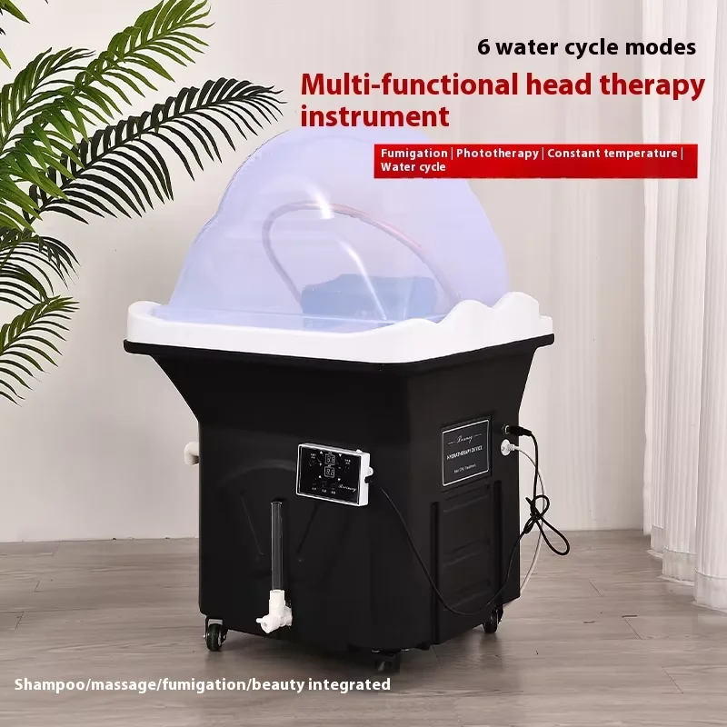 New Mobile Head Therapy Device Shampoo Chair Hair Salon Water Storage Tank Spa Automatic Water Cycle Fumigation Shampoo Basin