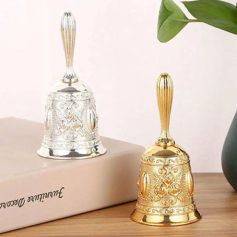Metal Bronze Retro Hand Ringing Bells Lucky Home Ornament Bar Restaurant Vegetable Bell Fashion Crafts