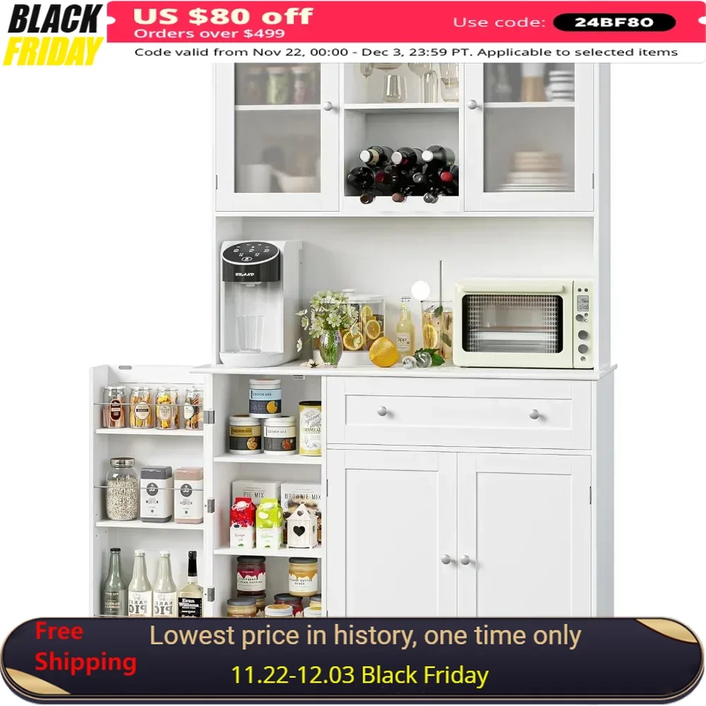 Kitchen Pantry Cabine Microwave Stand Kitchen Storage Doors Pantry Furniture Shelves