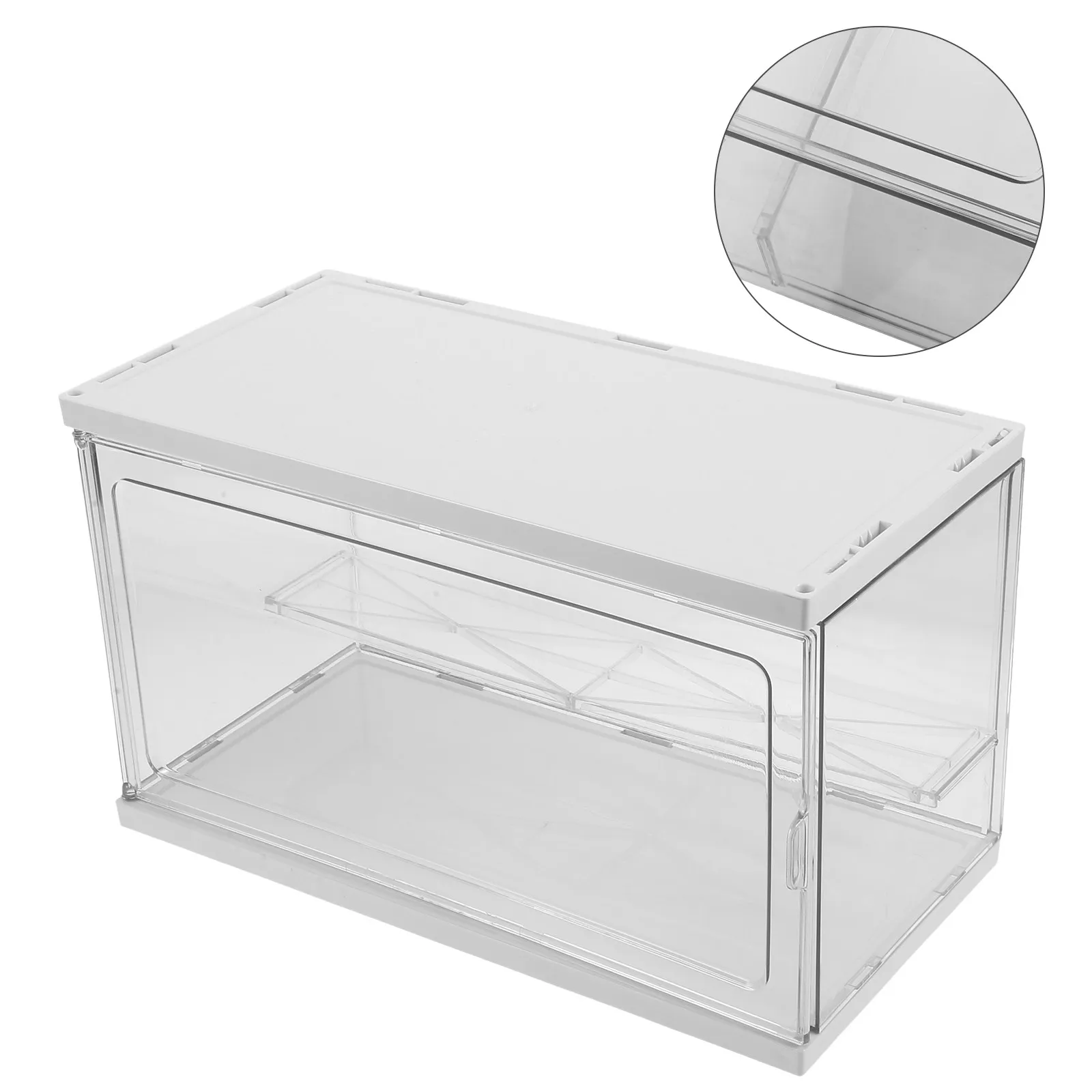 Clear Acrylic Display Case for Action Figures Storage and Showcase Desktop Organizer Compact Protective Box Living Room Bedroom