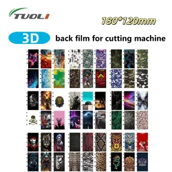 TUOLI 50pcs Mixed 3D Relief Back Cover Film Protector Skin Sticker Hydrogel Rear For Cutting Machine Embossed Color Back Sheet