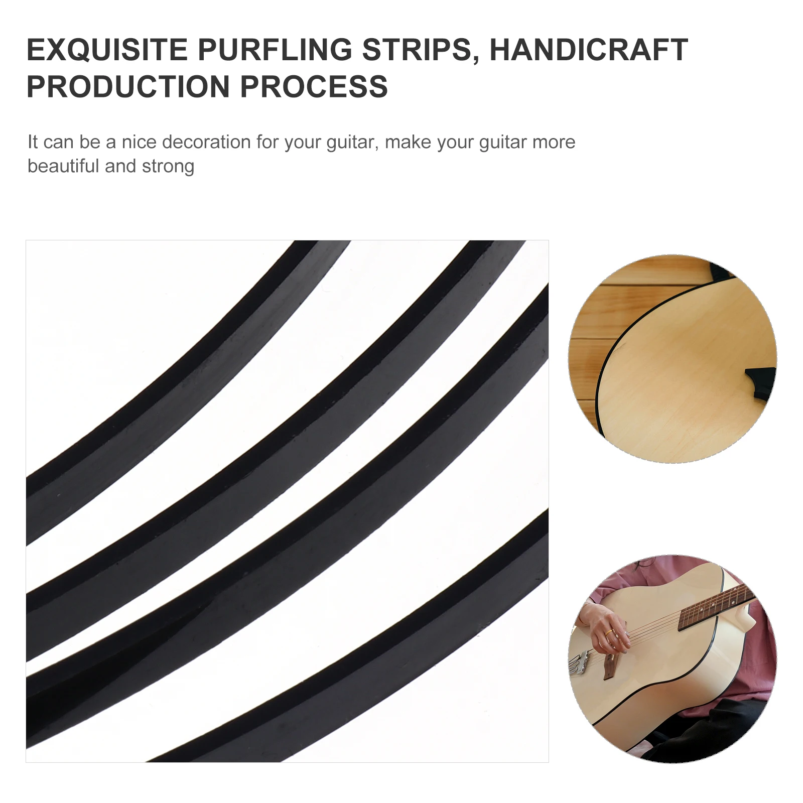 

2Pcs Black Guitar Purfling Strips ABS Edge Protection DIY Repair Accessories for Ukulele Mandolin Banjo Cigar Box Guitar Making
