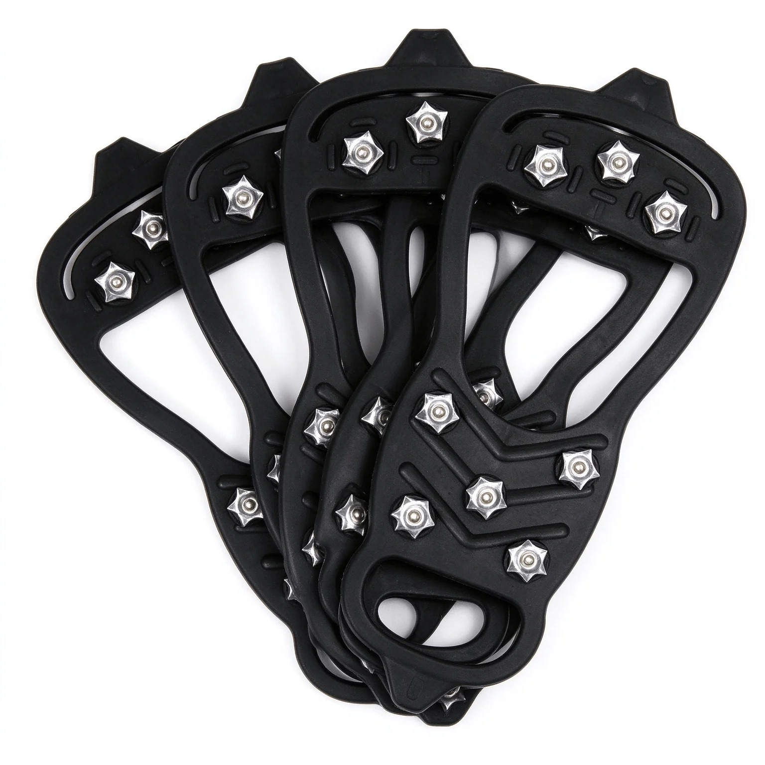 8 Studs Ice Cleats 2/4 Pack Anti-Slip Snow Gripper Winter Outdoor Crampons for Shoes Boots Walking Hiking