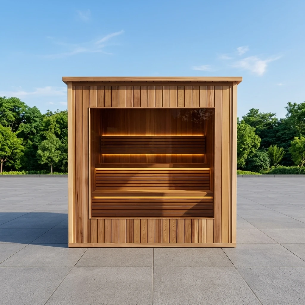 Modern Electric Outdoor Sauna House for 6-8 Persons Large Wooden Villa with Steam Wet Steam Computer Control Panel