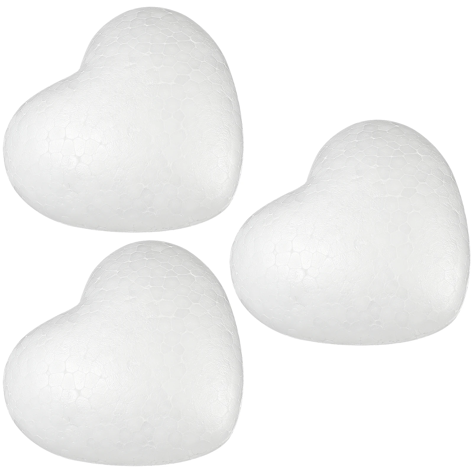 3 ชิ้นรูปหัวใจสีขาวลูกบอลโฟมสําหรับงานฝีมือ DIY วาเลนไทน์คริสต์มาสตกแต่ง Polystyrene Hearts โครงการศิลปะของขวัญ