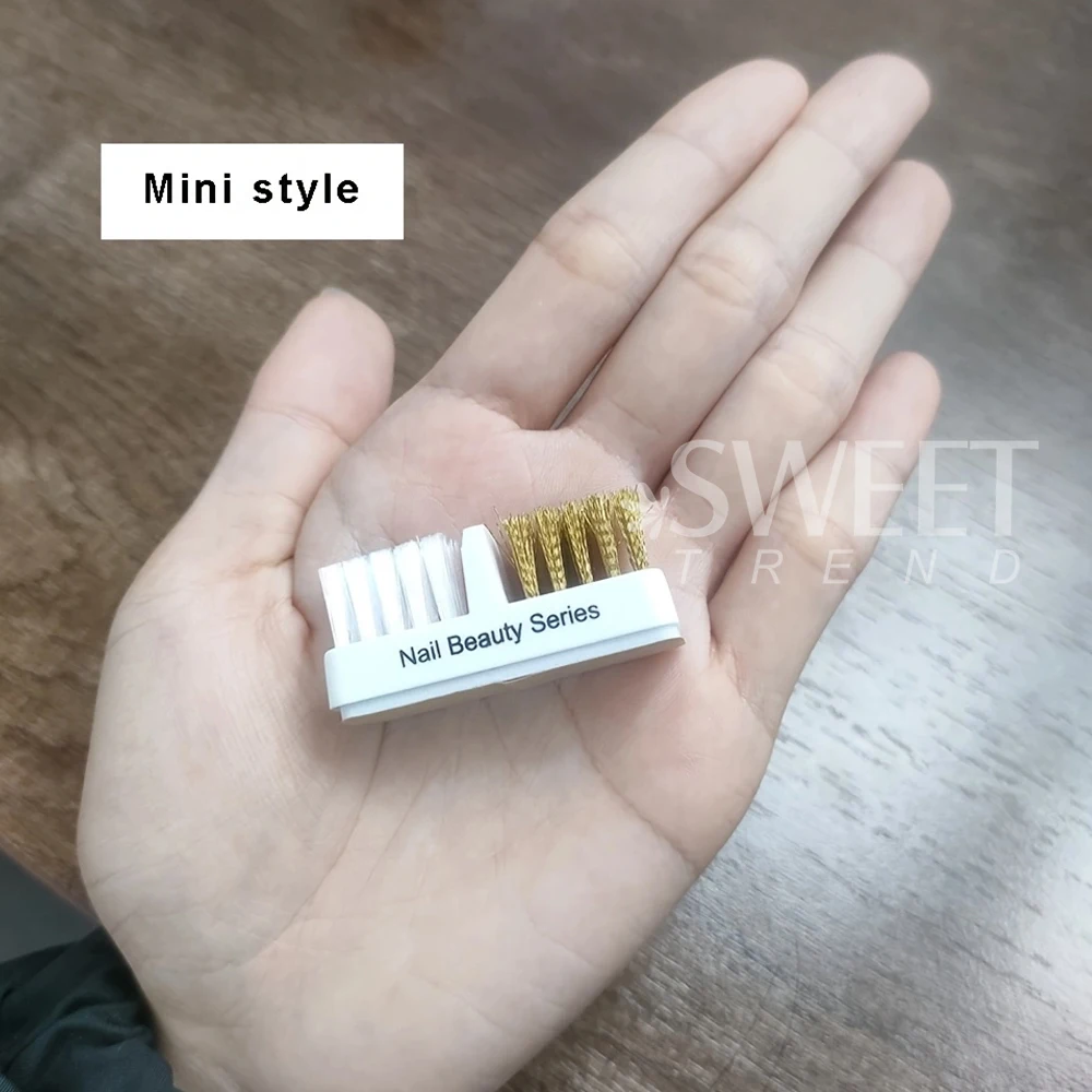 5 個電気爪研削ヘッドクリーニングブラシポータブルマニキュアドリルビットクレンザーデュアル銅線ネイルブラシクリーンツール