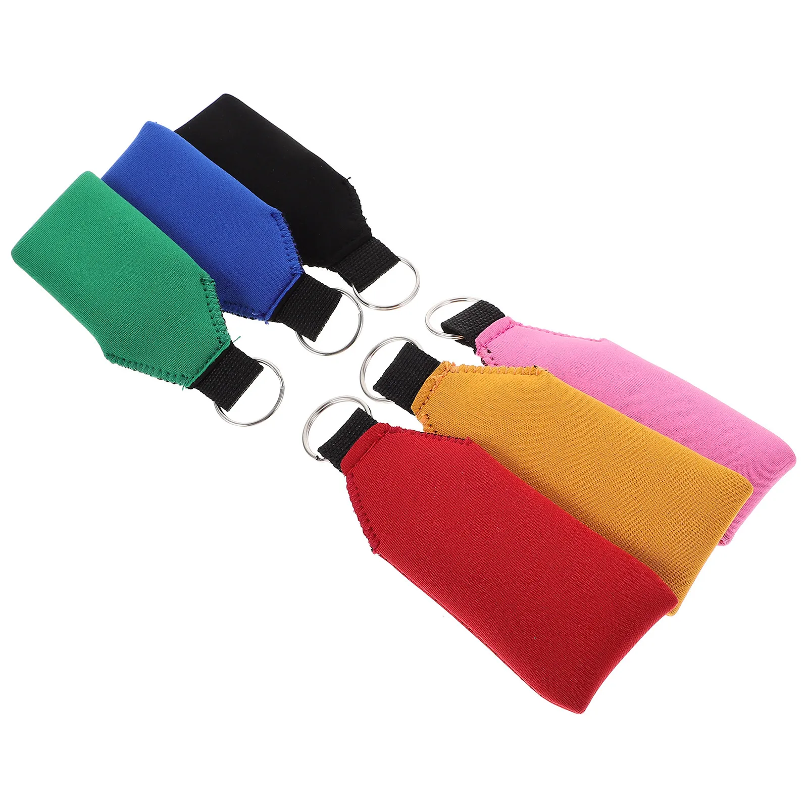 6Pcs Floating Keychain Neoprene Key Ring Pendants High Visibility Bright Colors for Car Door Boat Keys Water Rafting Boating