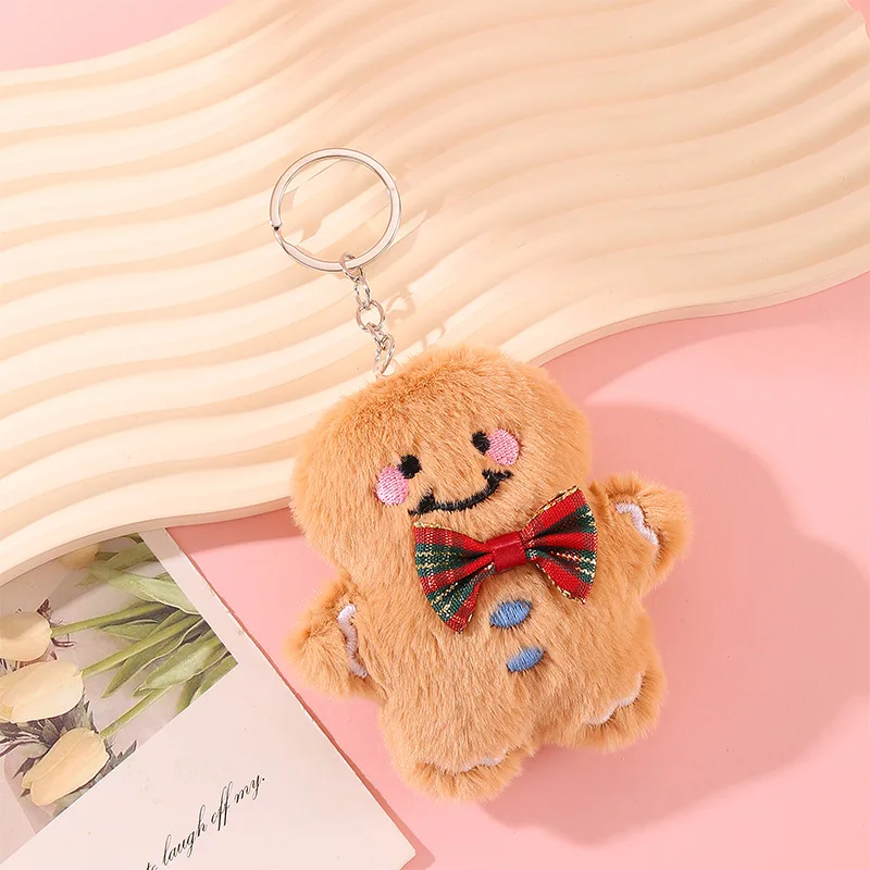 

Cartoon Plush Christmas Doll Bag Hanging Decorations Keychain Christmas Gift for Boys and Girls KeyRing Funny Toys 1pcs