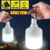 3 Modes Outdoor USB Rechargeable 360° LED Lamp Bulbs Emergency Light Portable Hook Up Camping Lights Home Decor Night Light