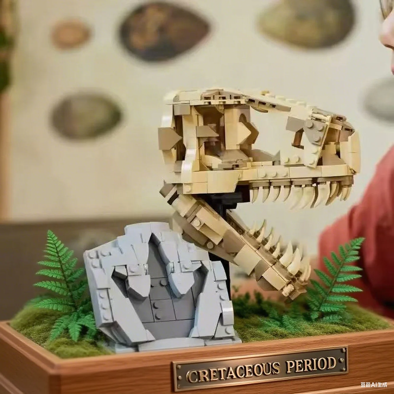

69577+2025+Animals+Series+Dinosaurs+Fossils+Tyrannosaurus Rex+Skull+Architecture+Building Blocks+Toys+Children+Education+DIY+Bir