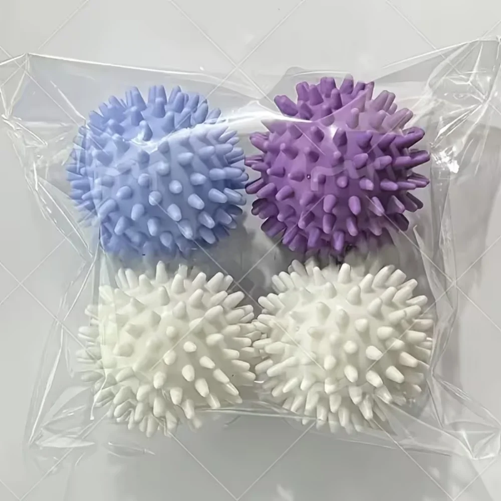 4-Piece Reusable Laundry Ball Set, Removes Hair, Softens Clothes, Prevents Tangling, Laundry Accessories, Stain Removal and Anti-Tangle Clothing Cleaning Balls
