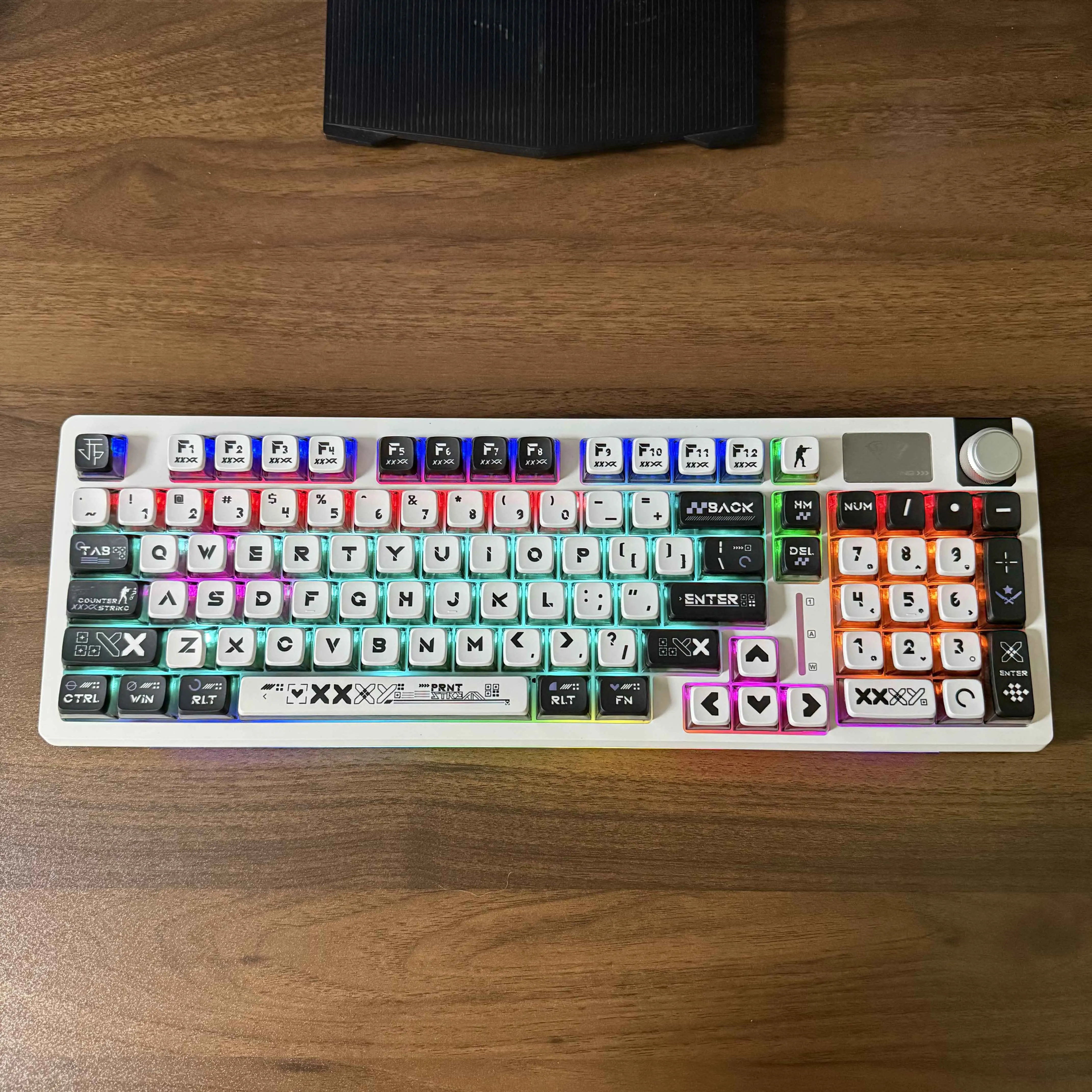 Pudding Keycaps 4-Side Translucent Top Pattern Doomsday Printing set with Numpad for 60% 75% TKL 96% 100% Mechanical Keyboards