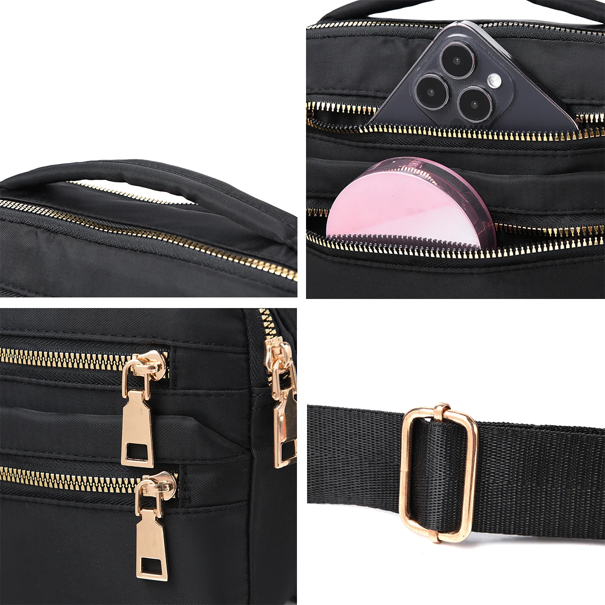 حقيبة صدر مبطنة عملية أنيقة للنساء أكسفورد واسعة مع حقيبة كتف جيب مخفية مضادة للسرقة للتنقل اليومي