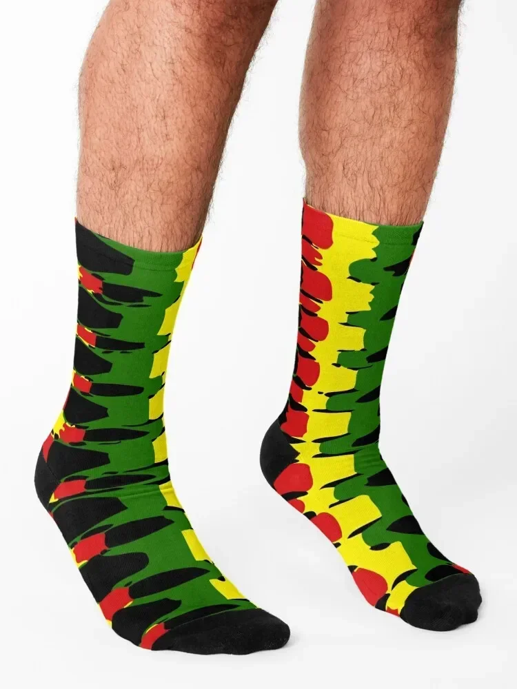 Rasta Tie Dye Stone Socks golf hiking cartoon Running Socks For Girls Men's