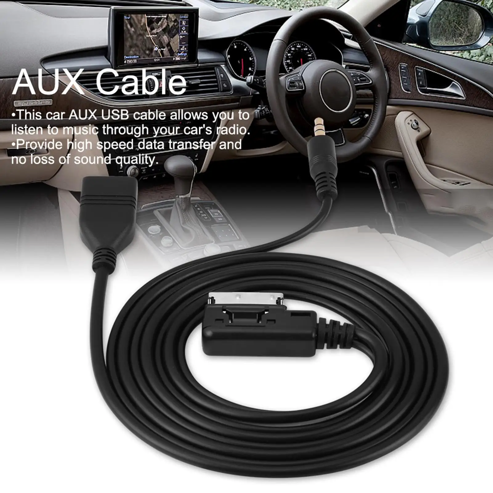 Universal Car AUX USB Adapter Cable for C63 E200L CLS E S ML Class - Car USB Port Accessories