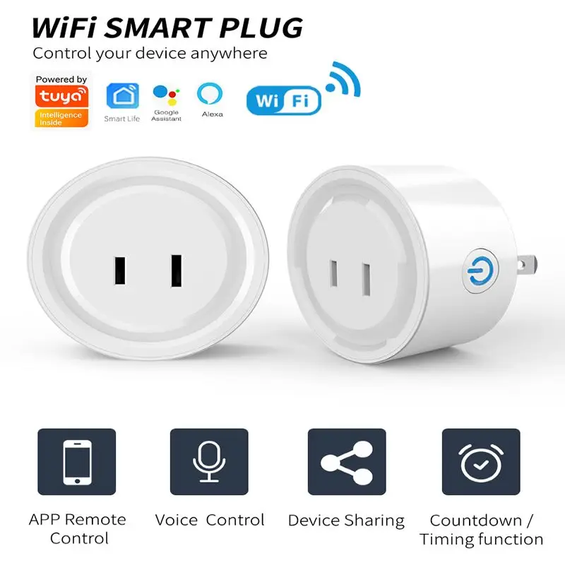 Tuya WiFi Smart Socket 10A JP Smart Plug Remote AI Speaker Voice Control Timing Countdown Smart Life App Works With Alexa Google