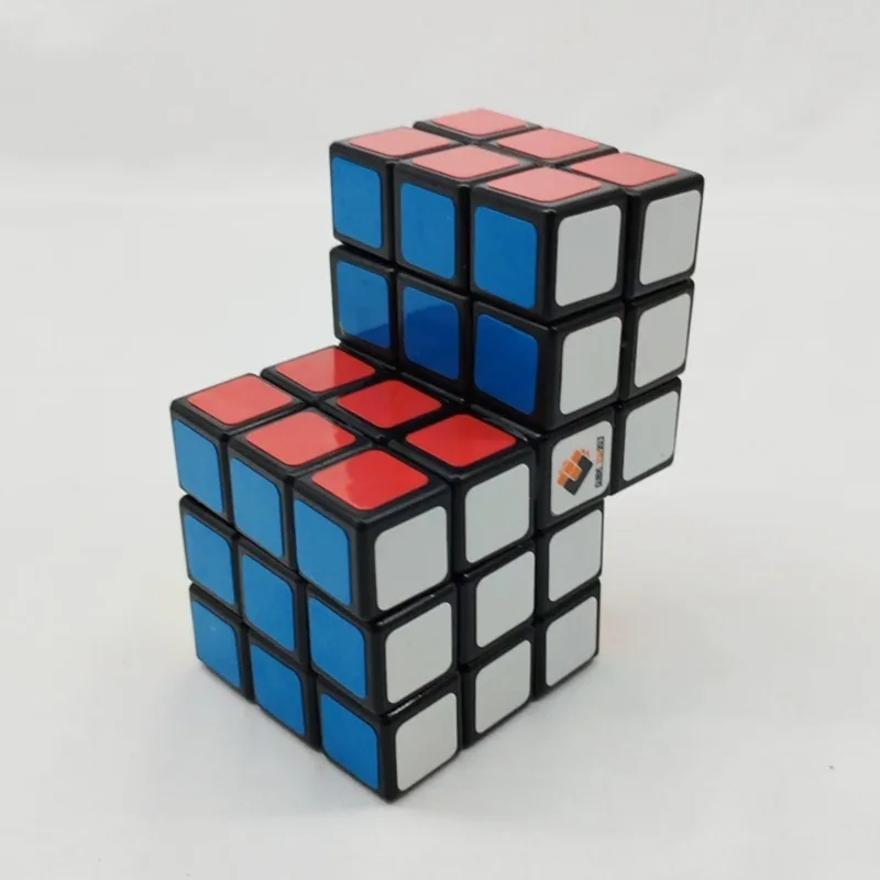 New CubeTwist Double 333 233 Bandage Conjoined Magic Cube Speed Puzzle Toy for Kids Boys Gift Black Stickers