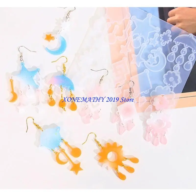 

F42F Creative Shaped Resin Mold Silicone Pendant Mold for Jewelry Makers and Artists